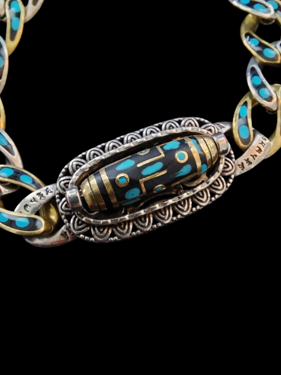 Sterling Mantra Bead Bracelet