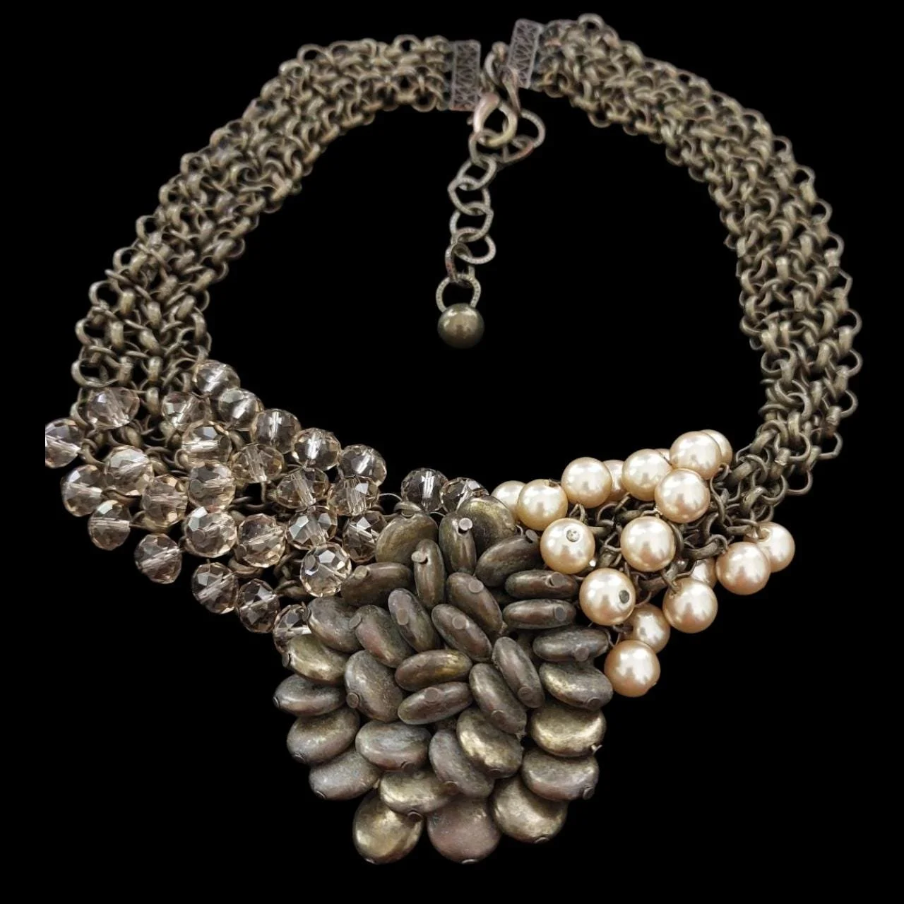 Unique Bronze-Colored Statement Necklace