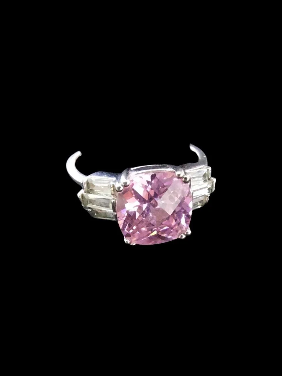 Sterling Silver Pink CZ Ring