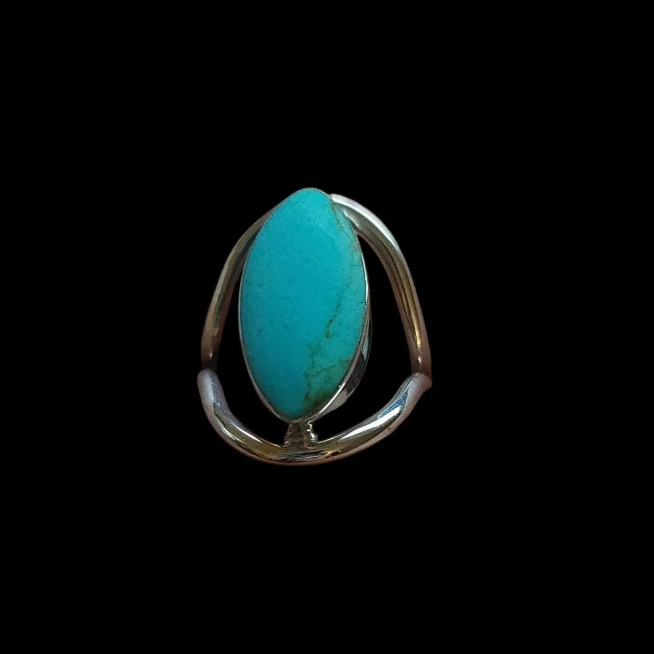 Vintage Marquis Turquoise Colored Cabochon Ring