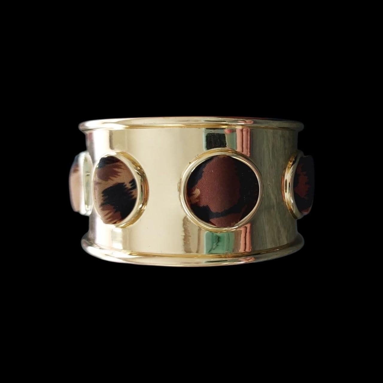 Gold-Tone Leopard Cuff Bracelet