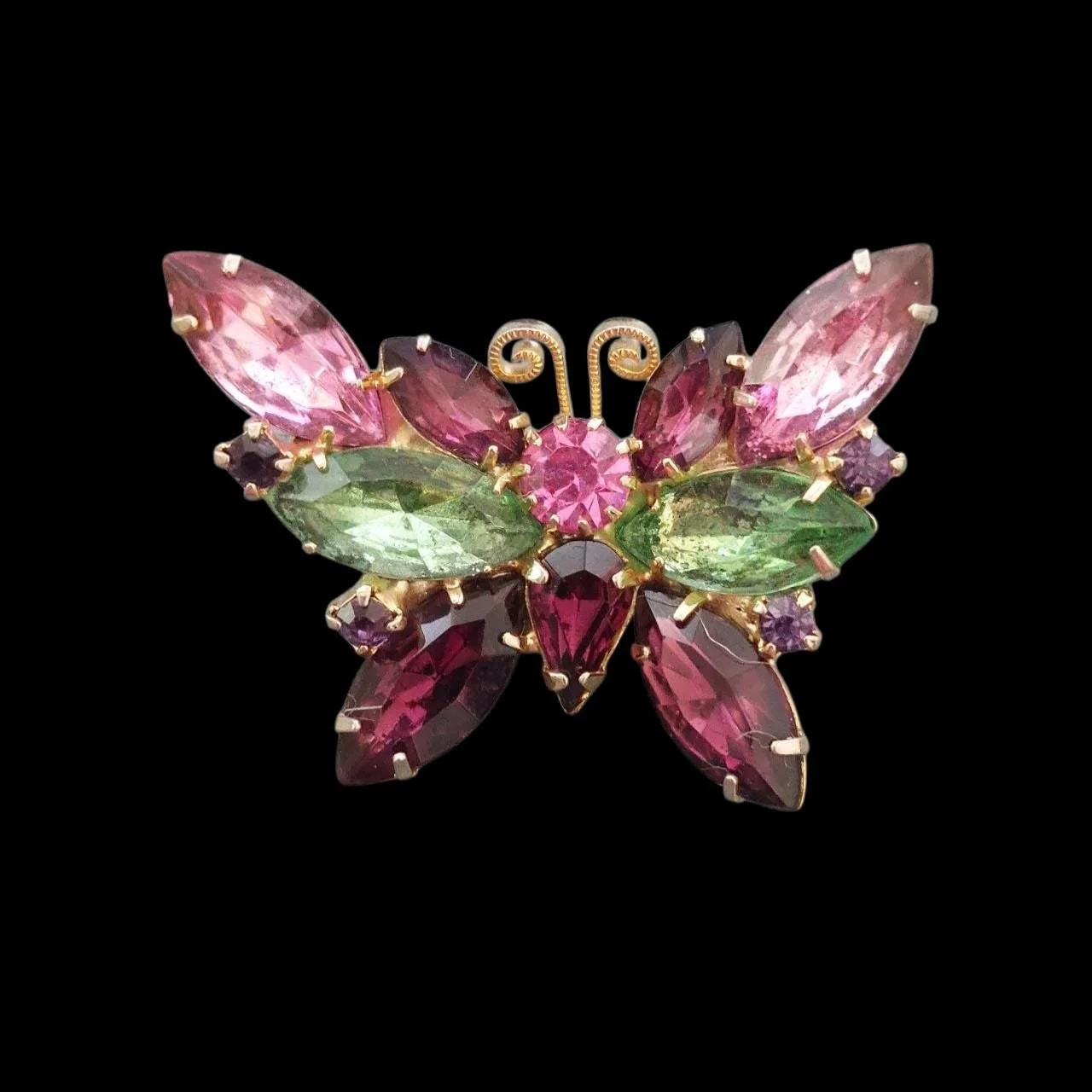 Vintage Butterfly Multi- Colored Brooch