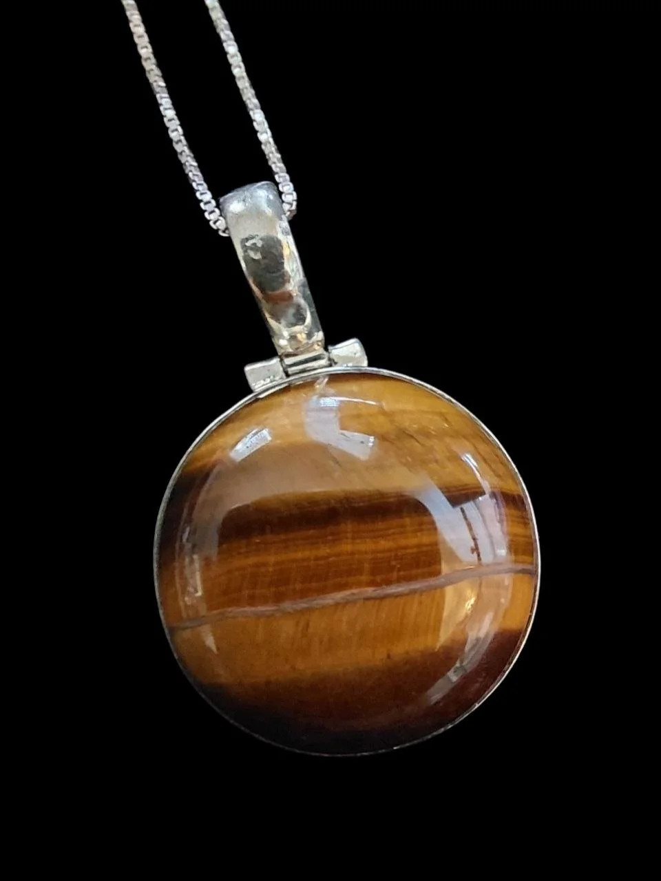 Sterling Silver Tiger's Eye Pendant Necklace