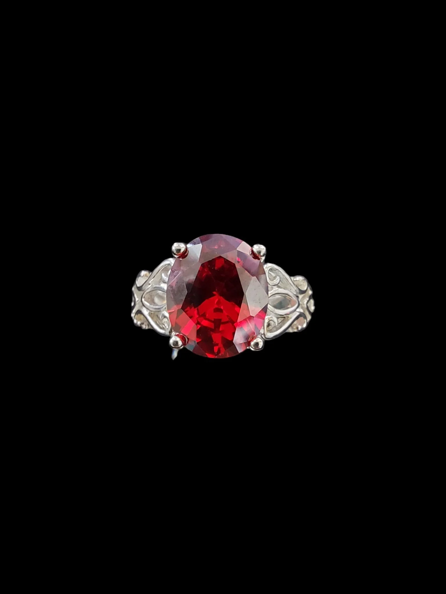 Sterling Silver Ross Simons Red CZ Ring