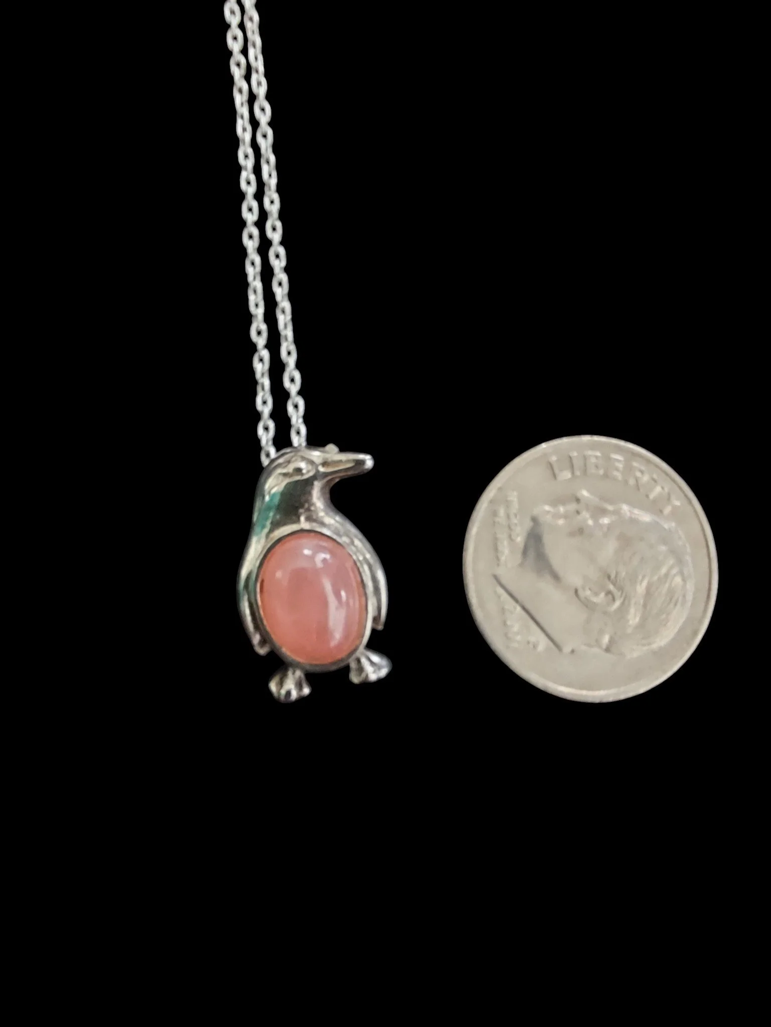 Sterling Silver Penguin Pendant Necklace