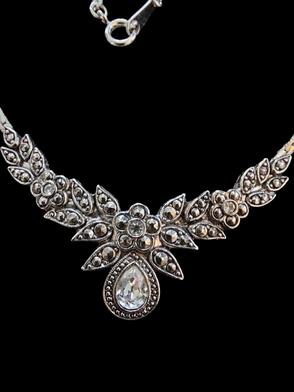 Avon Rhinestone Teardrop Necklace