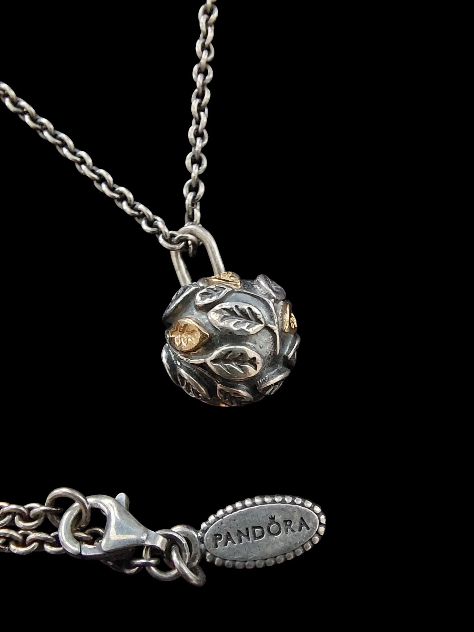 Authentic Pandora Sterling Silver Tree of Life Pendant Necklace