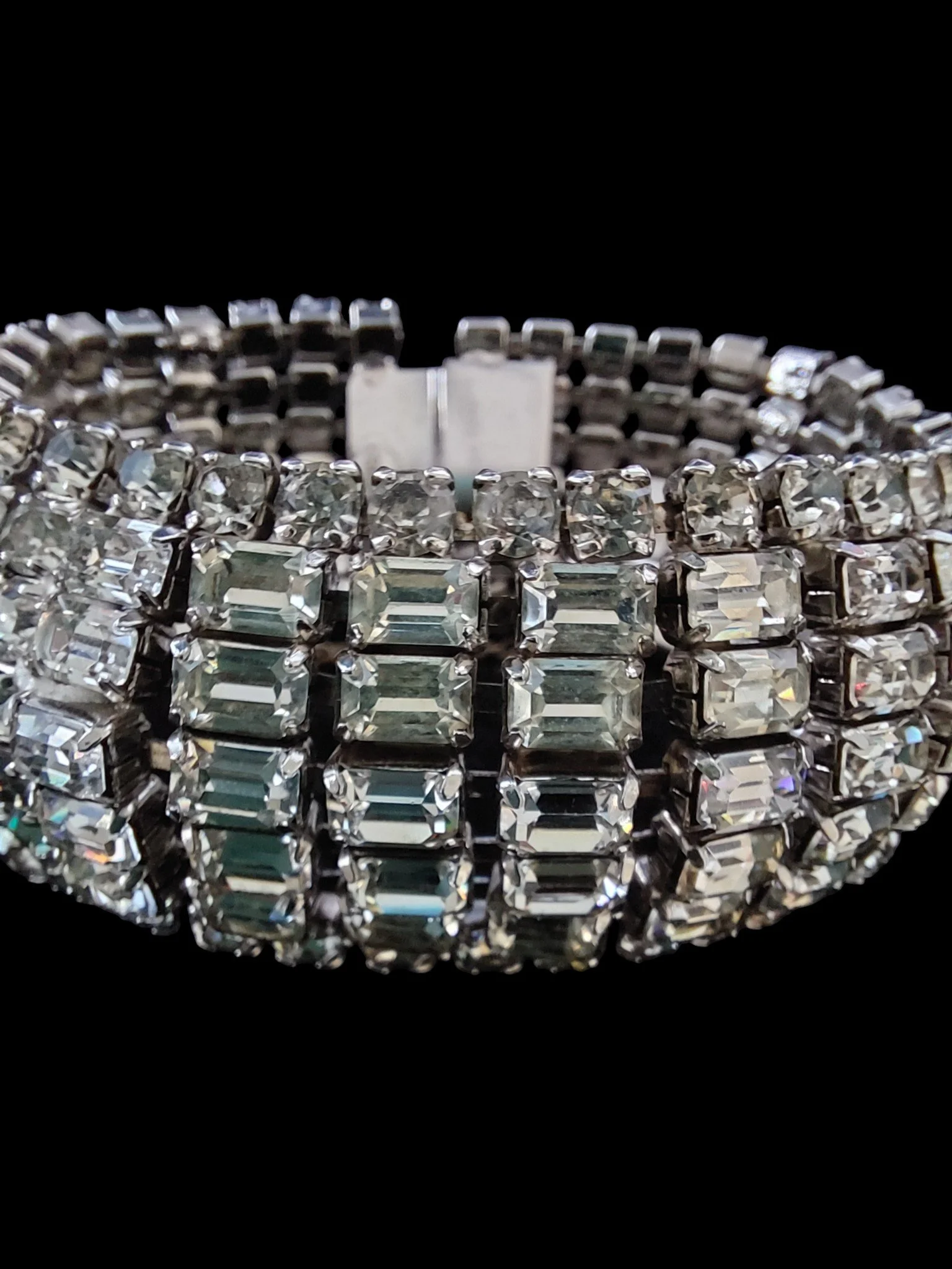Vintage Weiss Rhinestone Bracelet