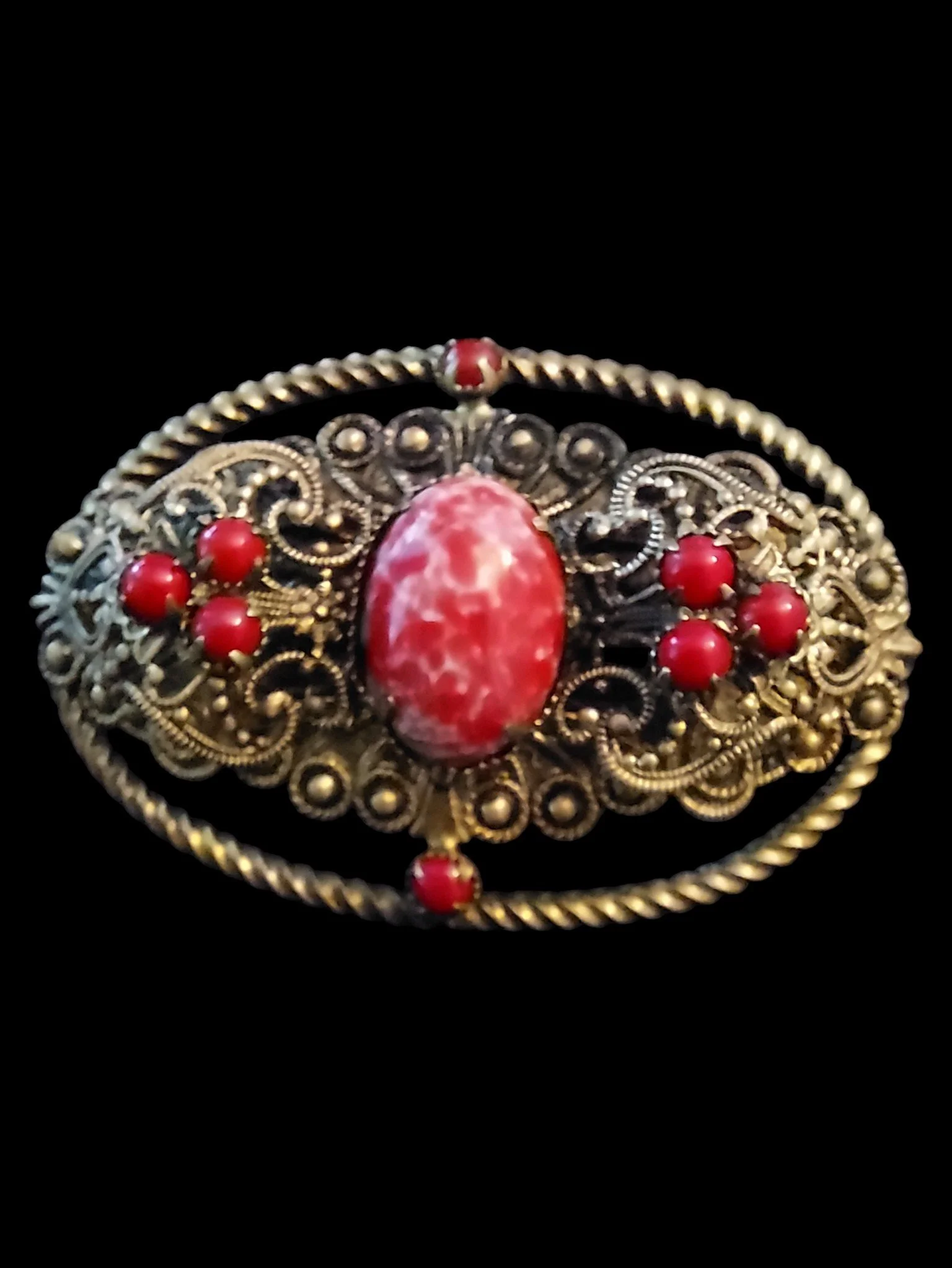 Vintage Red Stone Brooch