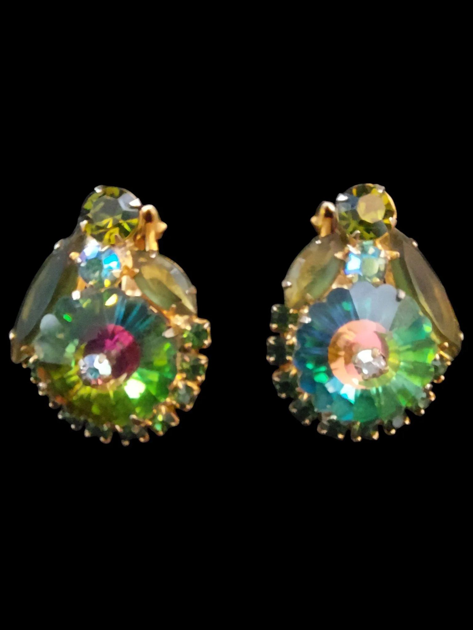 Juliana Green Navette Margarita Rivoli Earrings (Reference #2590)
