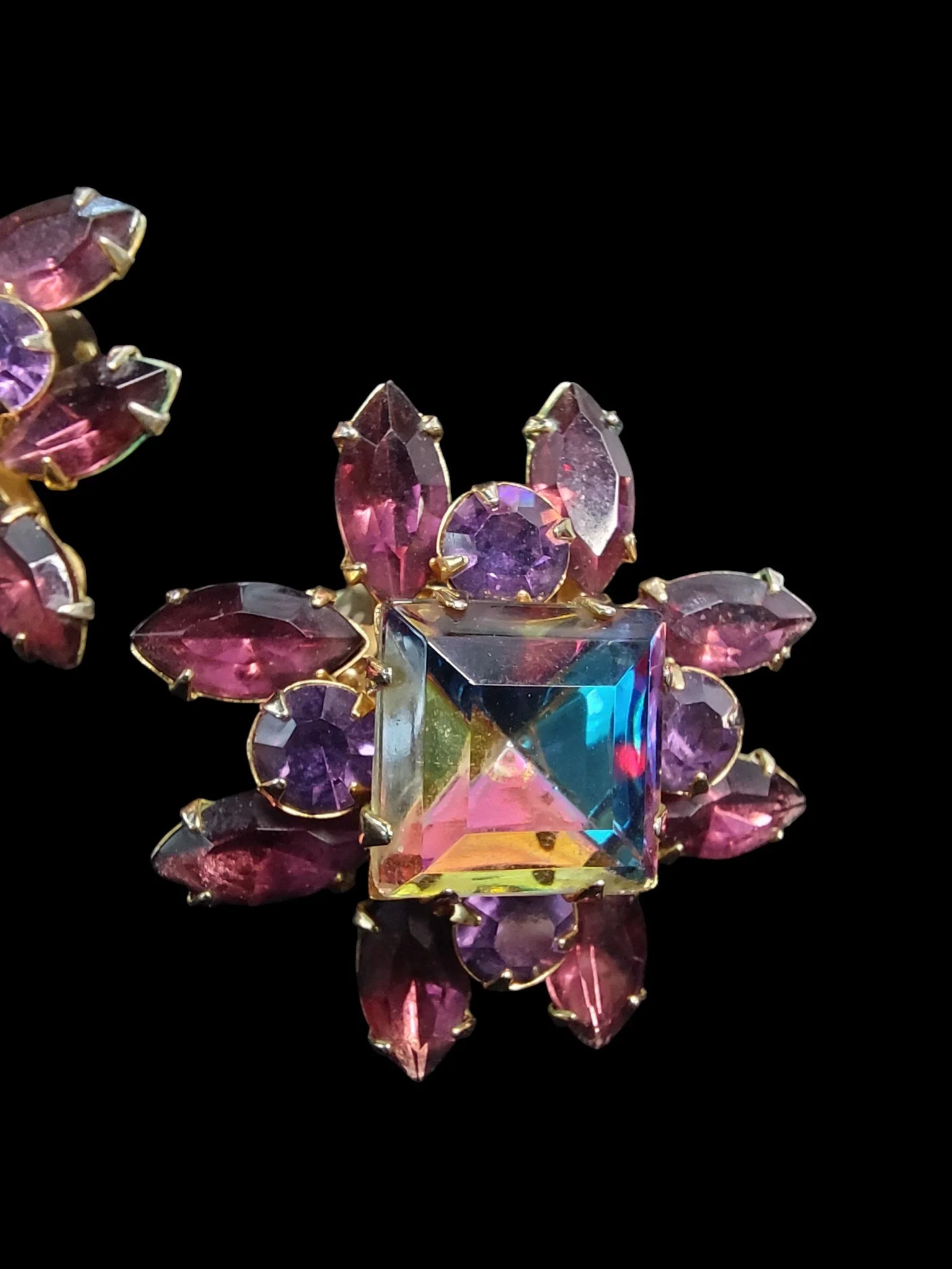 Breathtaking Judy Lee Purple "Watermelon" Stone Earrings