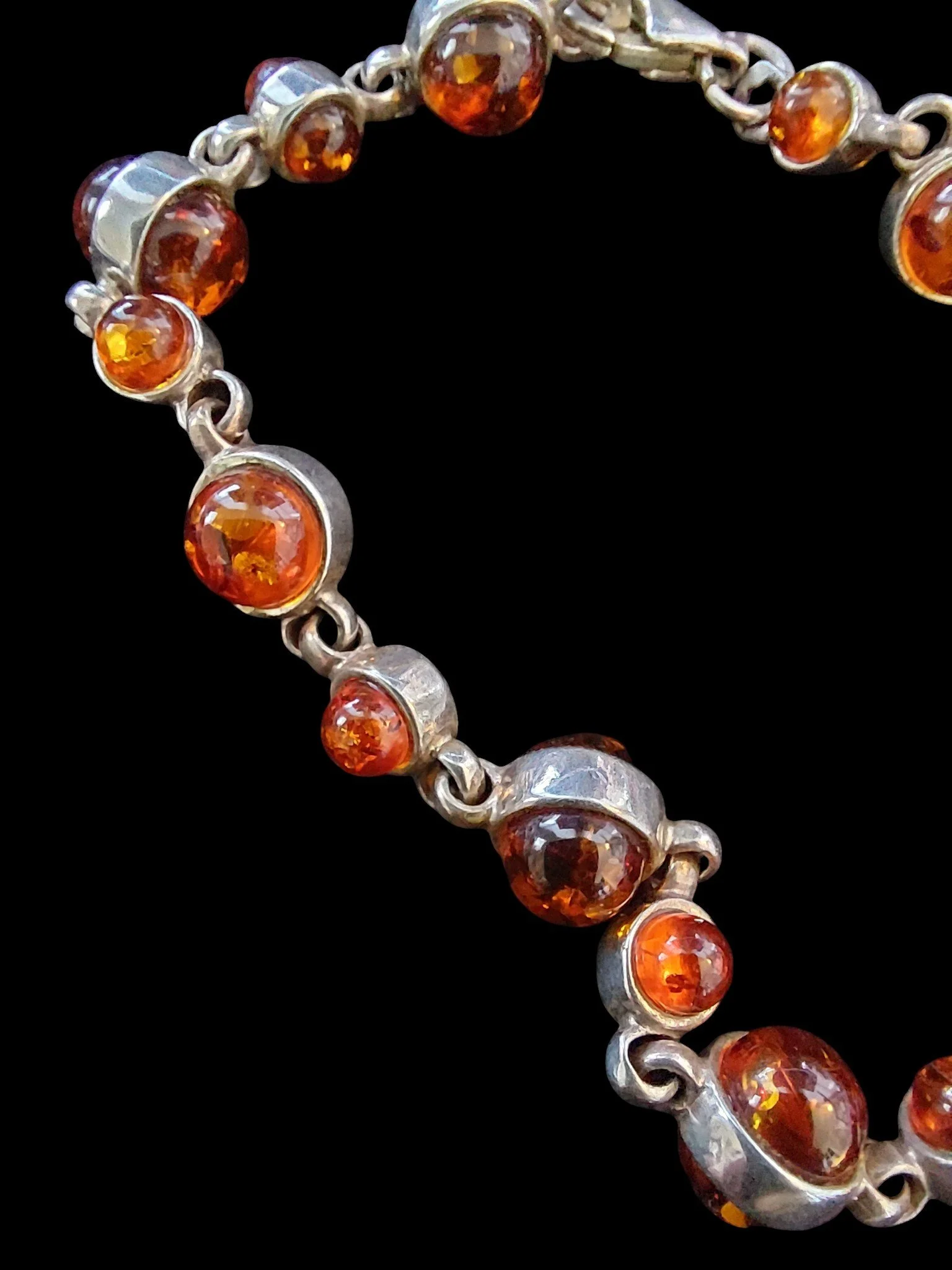 Artisan Baltic Amber Sterling Silver Bracelet
