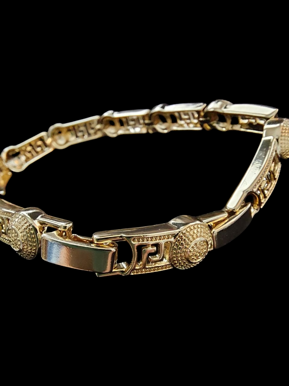 Greek Key Gold-Tone Bracelet