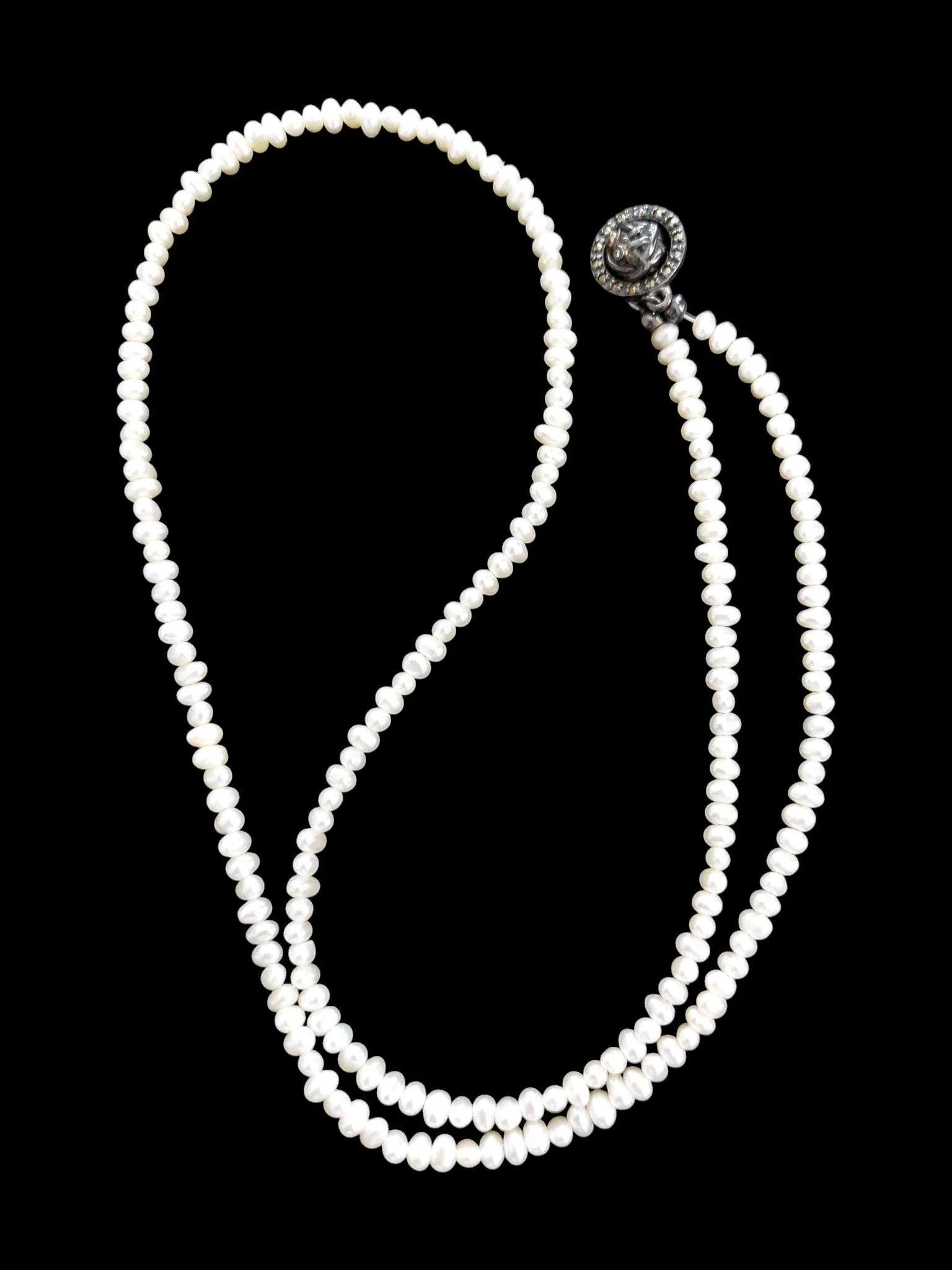Retired Pandora Woven Splendor Cultured Pearl Necklace