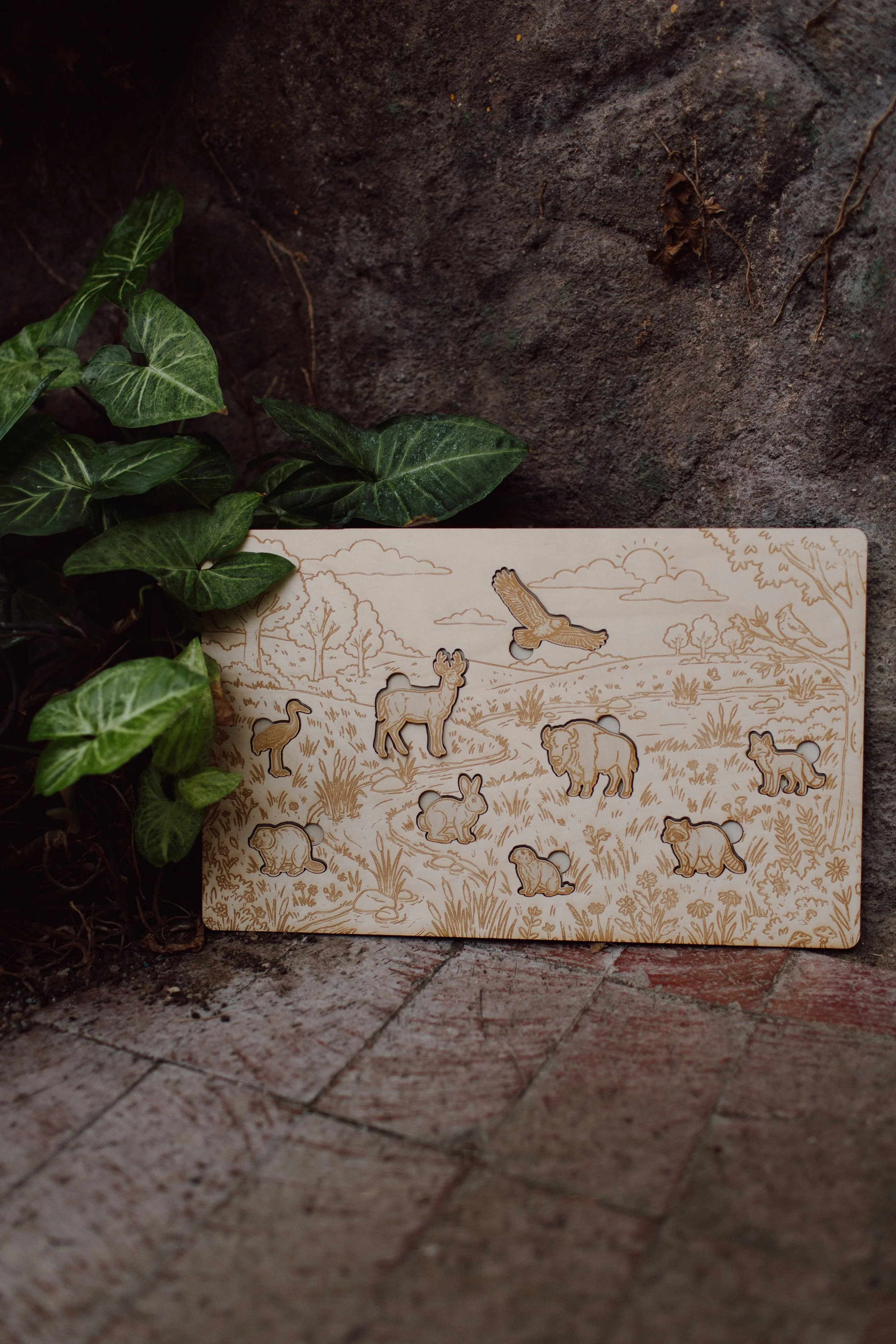 Wooden Prairie Scene Puzzle