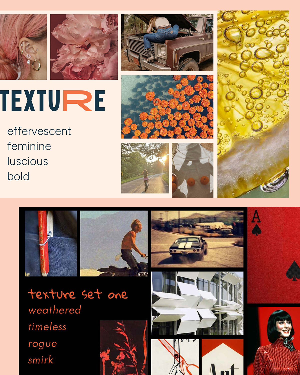 Photographs of two mood boards