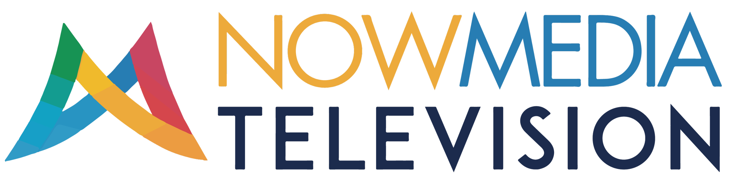 Colorful logo of NowMedia Television with a stylized letter 'N' and 'M' and the words 'NomMedia Television'.