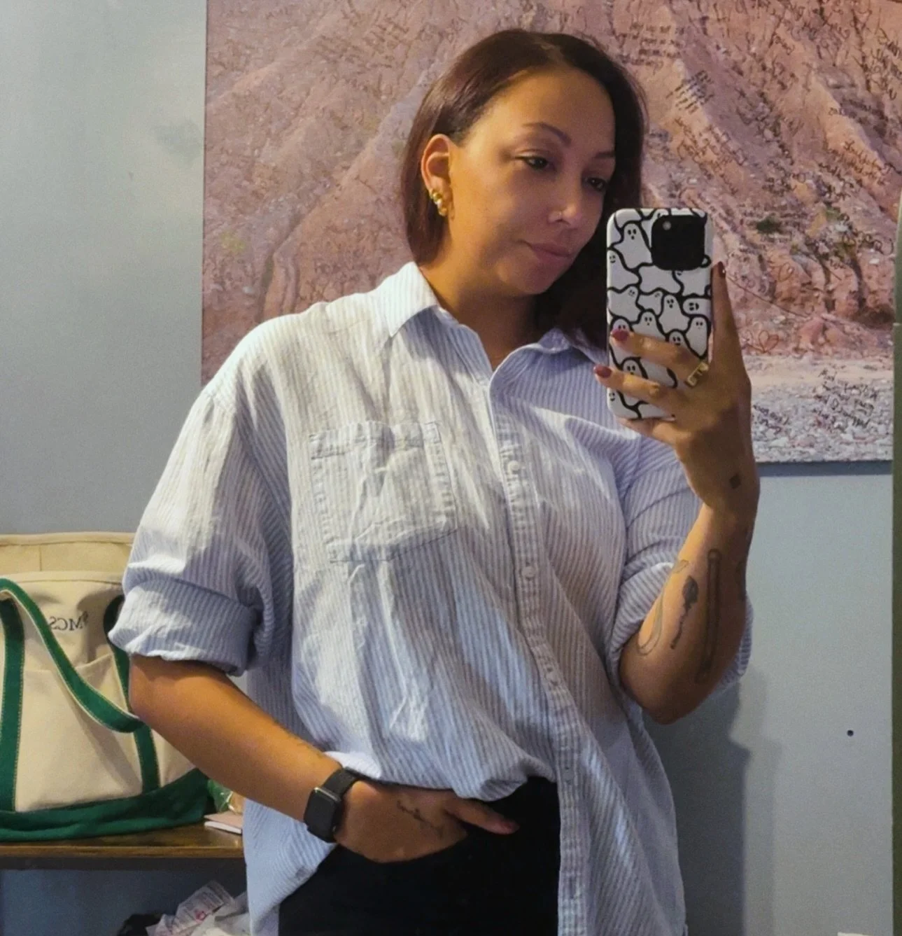 This morning&rsquo;s conversation with my son:

&ldquo;Where are you going?&rdquo;
&ldquo;To work of course..&rdquo;
&ldquo;But you never look so dressed up..&rdquo; 
&ldquo;Well buddy, if mom is working hard to feel better about herself, one of the 