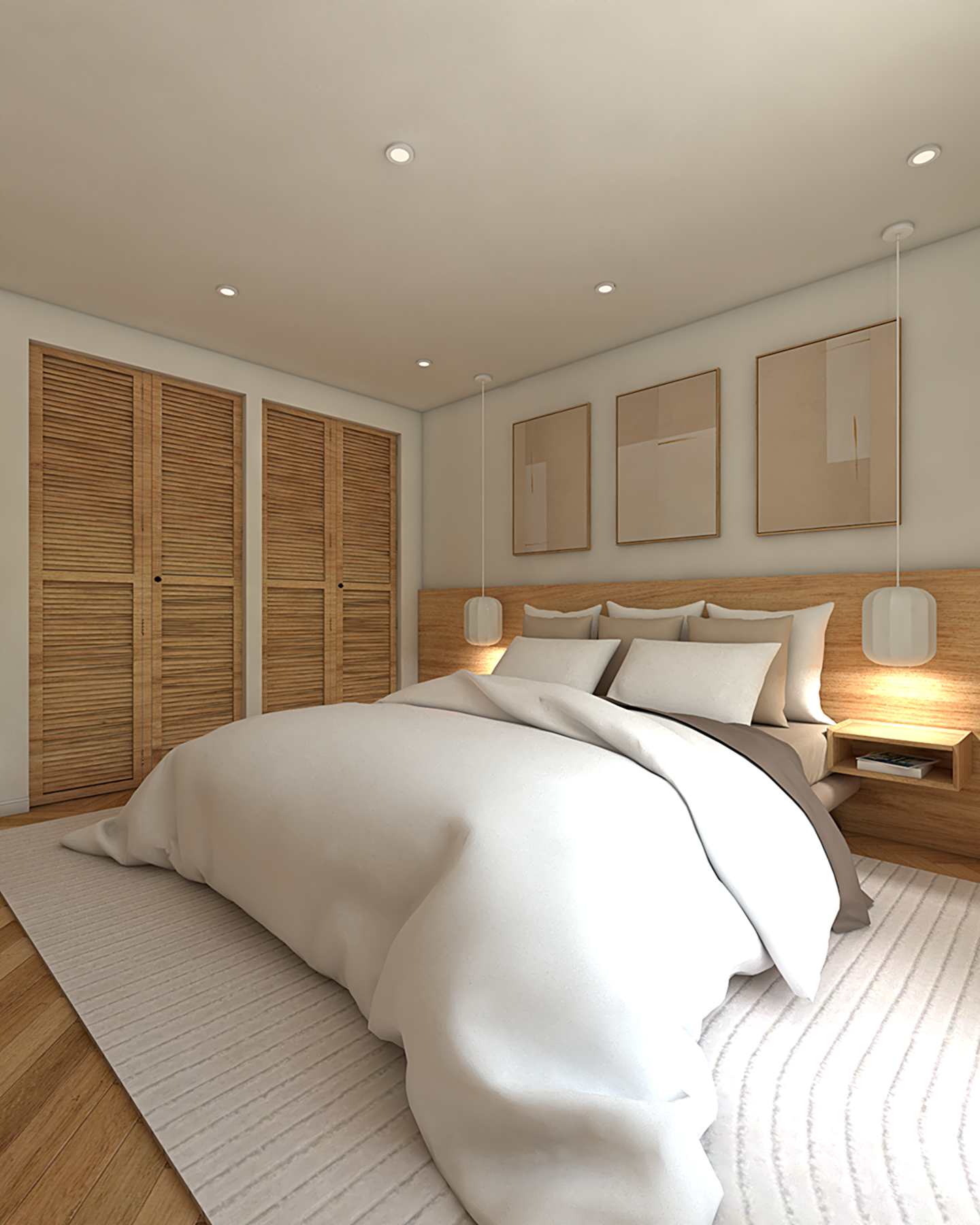 Chambre d'adultes aux tons épurés