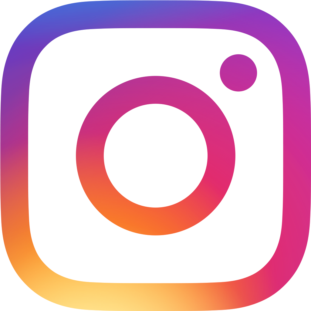 Instagram logo with a gradient of purple, pink, orange, and yellow colors.