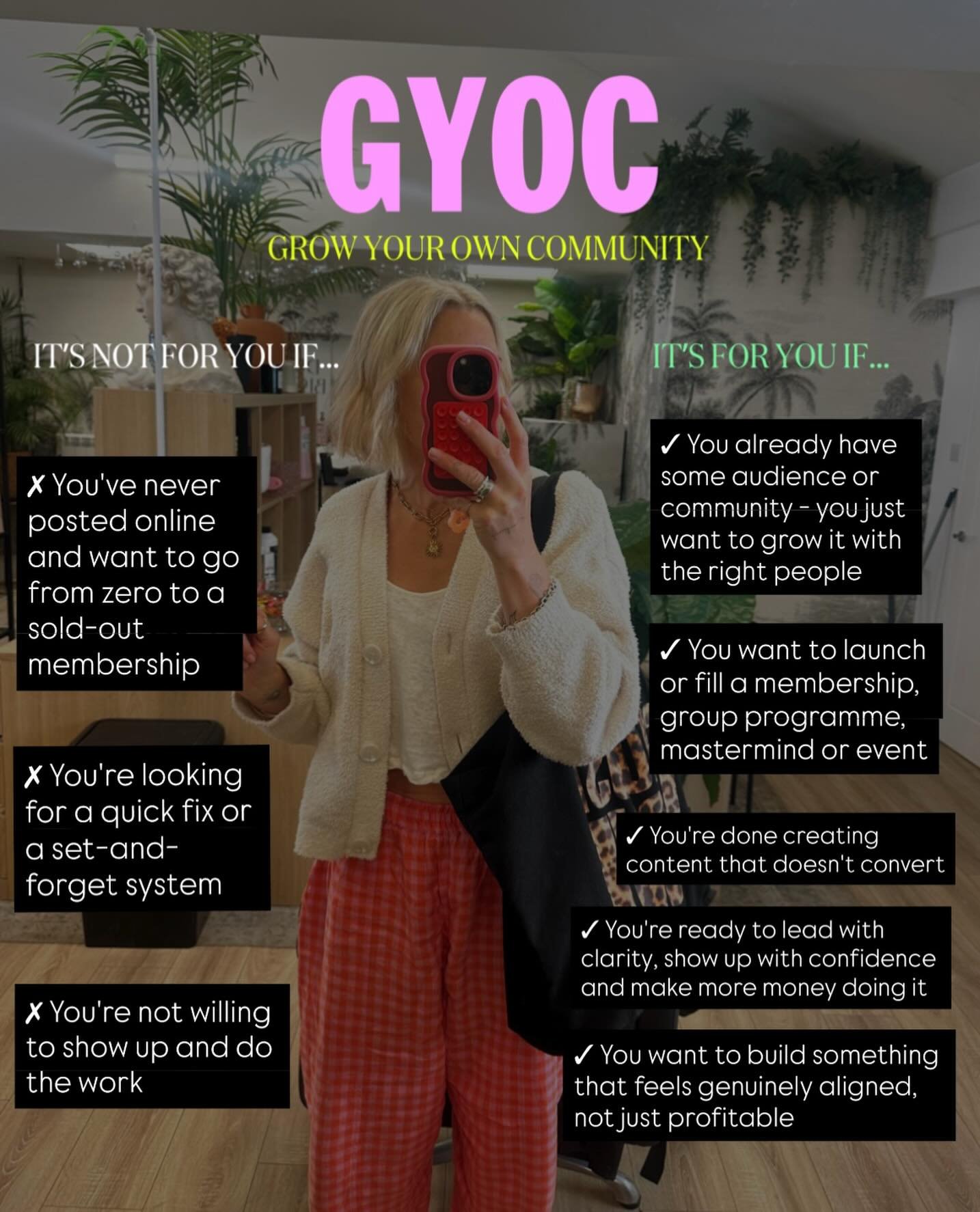 We&rsquo;re getting questions in our inbox💌 about GYOC so thought we&rsquo;d answer a few of them here&hellip; 💡

GYOC is NOT for you if&hellip;

✗ You&rsquo;re starting from zero

✗ You want a quick fix

✗ You&rsquo;re not ready to do the work

GY