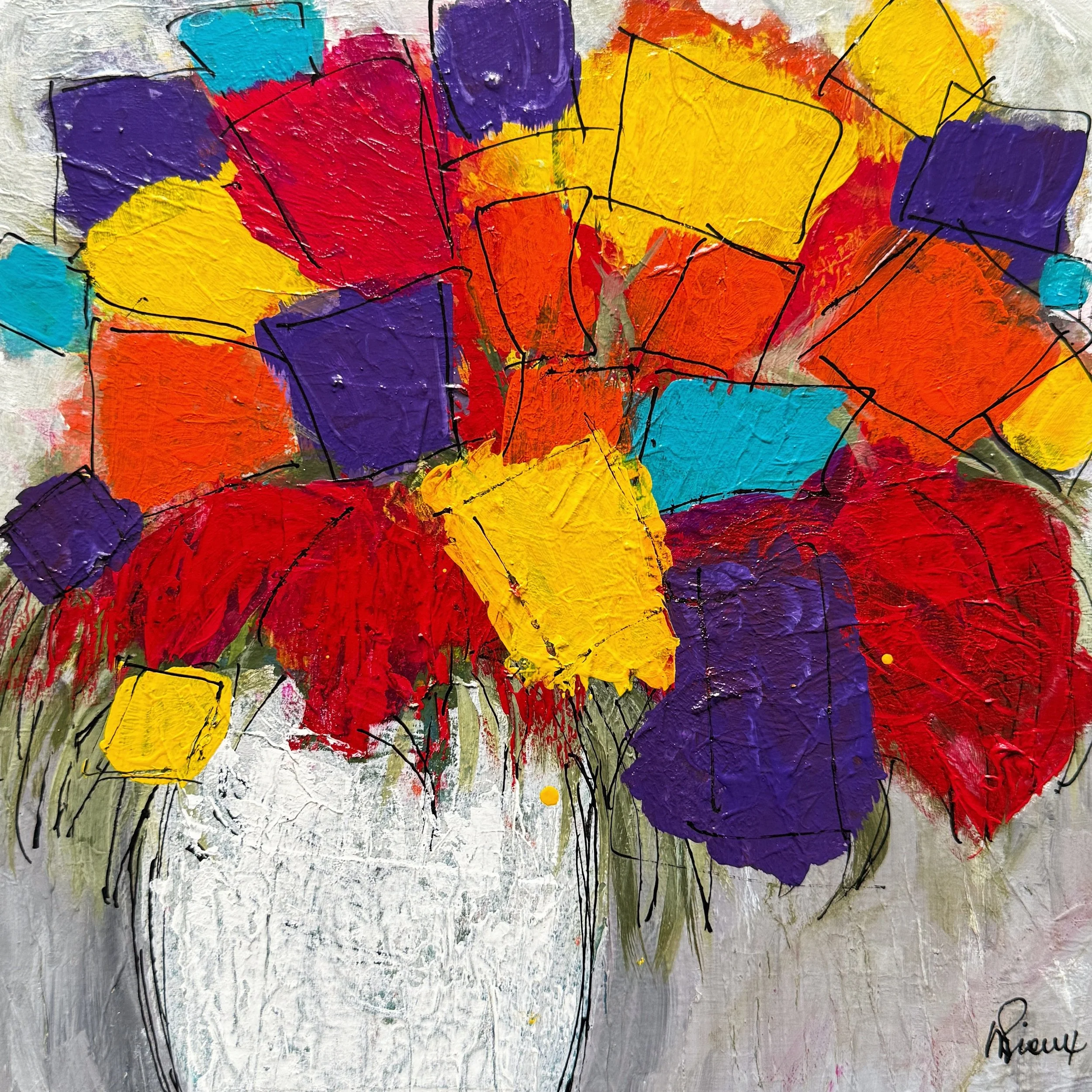 You make me happy
mixed media on wood panel, 12 x 12
2024