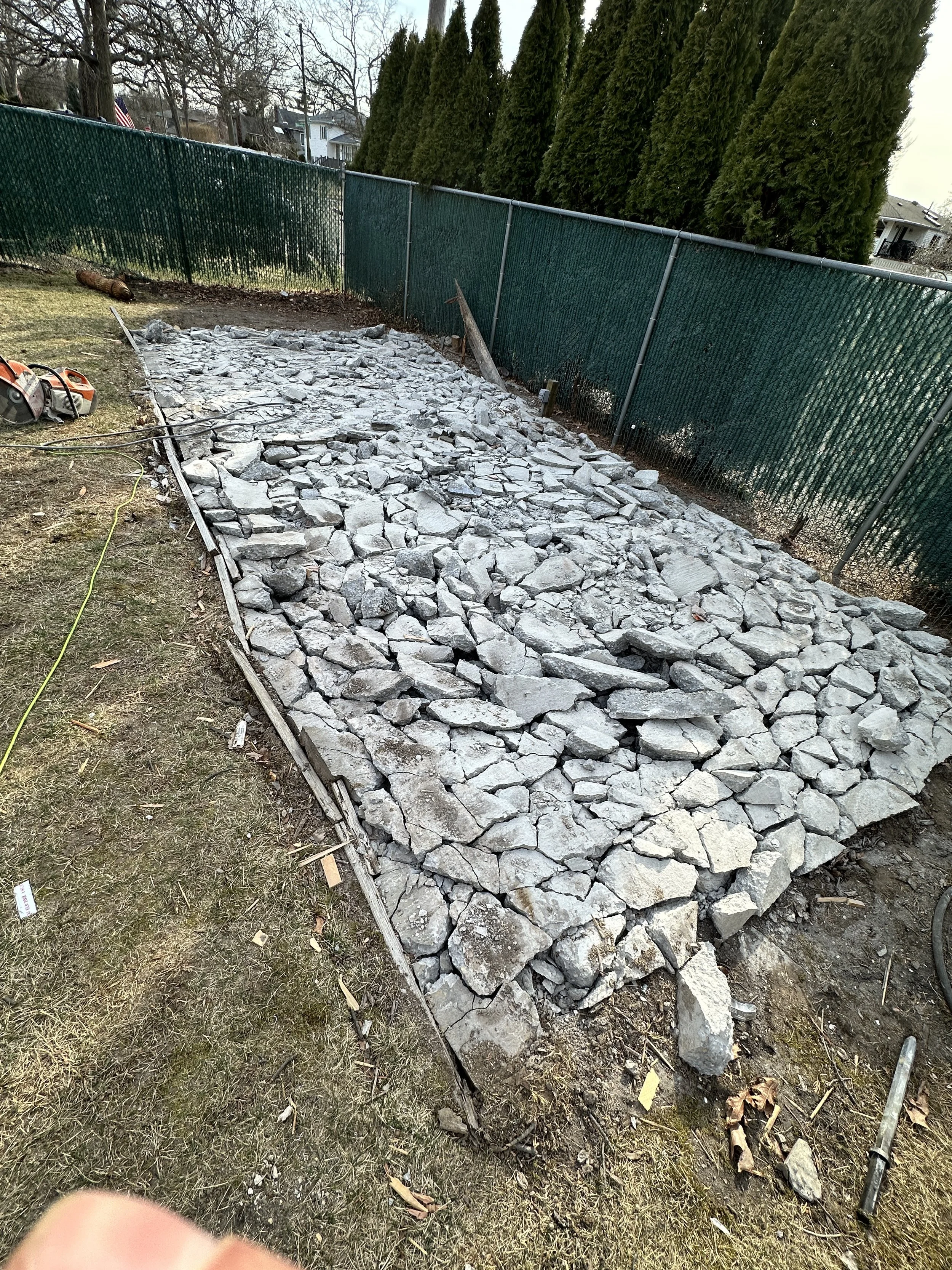 Massapequa, NY - Shed & Concrete Slab Demo, Debris Removal & Fence Installation