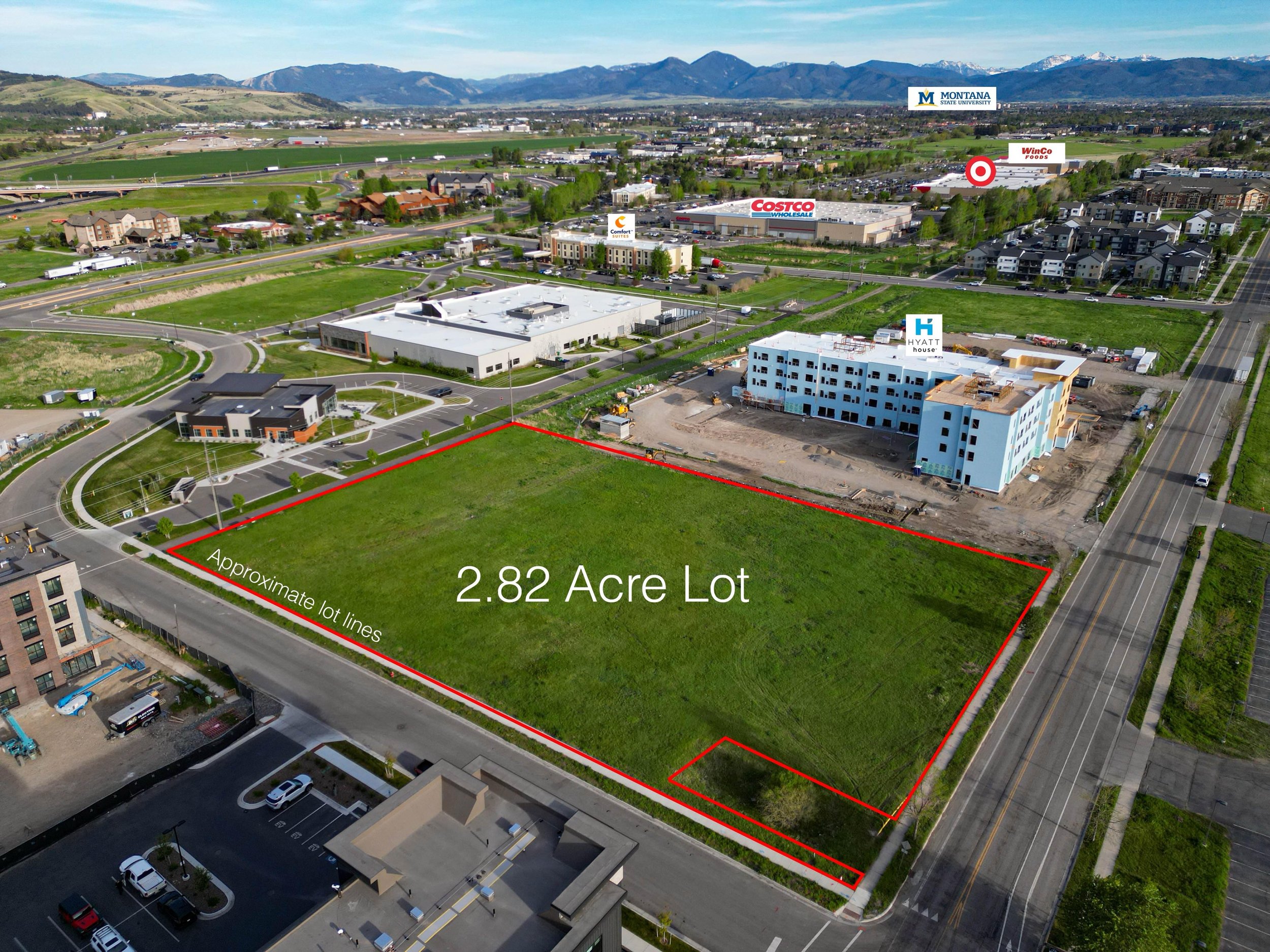 Prime 2.822-acre commercial opportunity in booming NW Bozeman 📍

Located in the heart of Bozeman&rsquo;s fastest-growing retail corridor near Costco, Target, WinCo &amp; major medical facilities. Easy I-90 access, strong traffic counts, flexible B-2