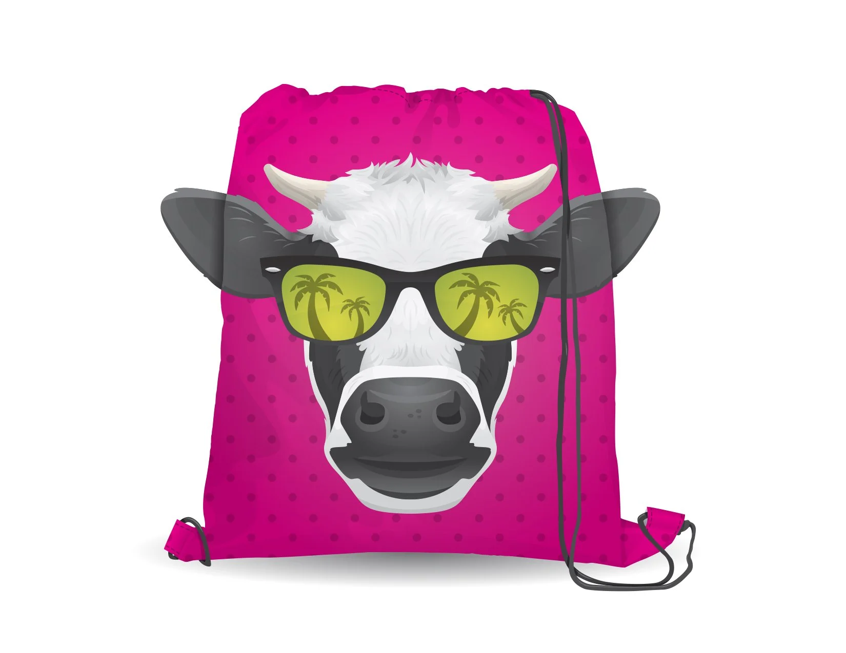 Custom drawstring backpack designs created for Zenith® agribusiness annual trade show giveaways.