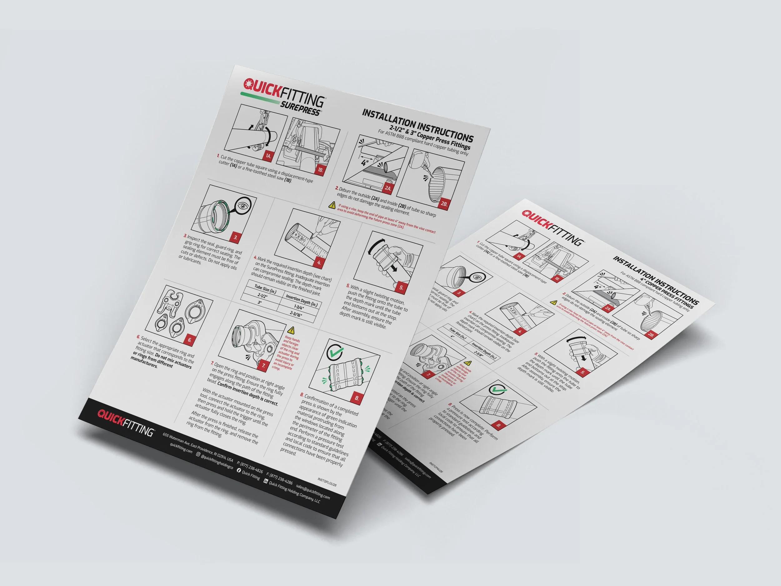 This is a redesign and expansion of the previous QuickFitting Large Press Installation instruction sheets, including 12 new illustrations.