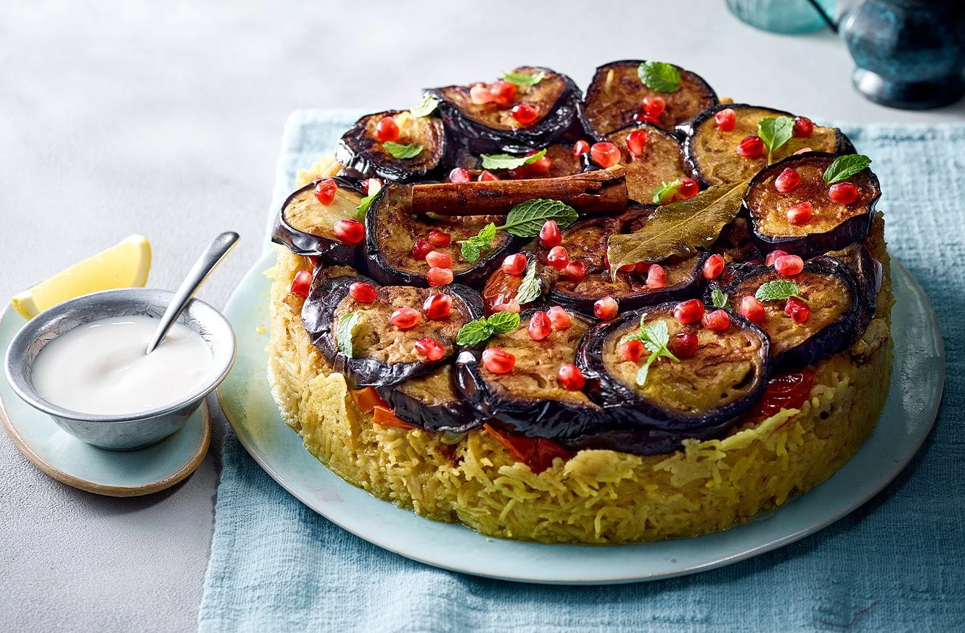 Maqluba – “Upside-down” rice, vegetables, and meat flipped onto a platter, a centerpiece for family gatherings, popular in Jerusalem.