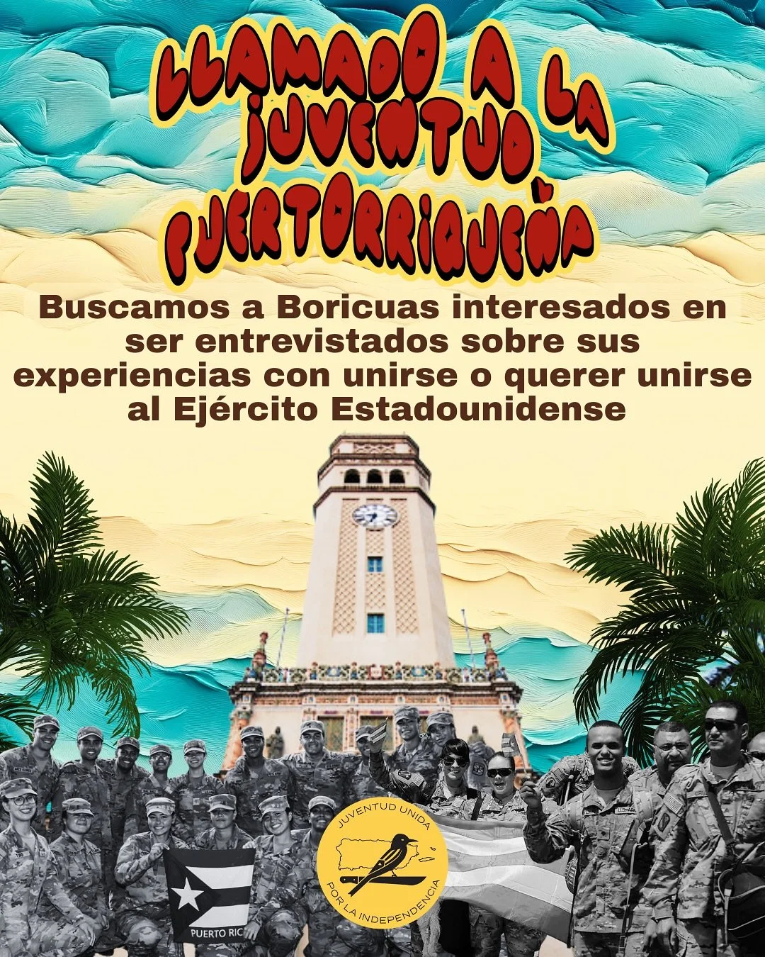 Llamado a la Juventud Puertorrique&ntilde;a

&iquest;Has considerado unirte al ej&eacute;rcito? &iquest;Eres parte de ROTC? &iquest;Eres un estudiante preocupado por su educaci&oacute;n? &iquest;Eres parte de una familia militar?

&iexcl;Quisi&eacute