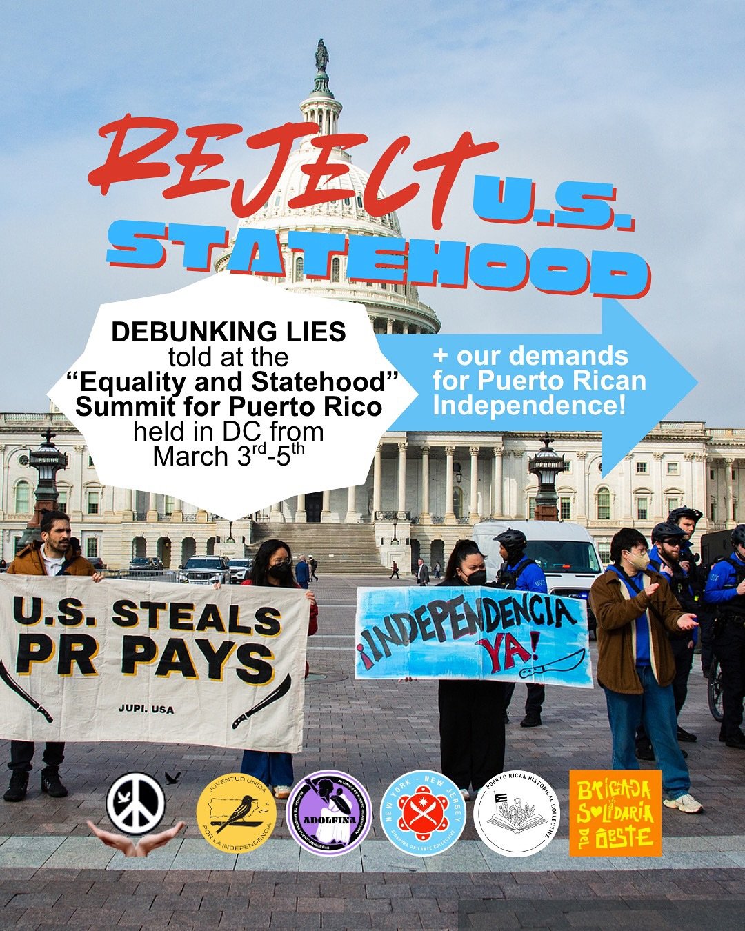From March 3rd-5th, pro-statehood speakers at the &ldquo;Equality and Statehood Summit&rdquo; wasted hundreds of thousands of dollars pushing tired imperialist lies, and blatant misinformation about Puerto Rico and our path to sovereignty. 

Use this