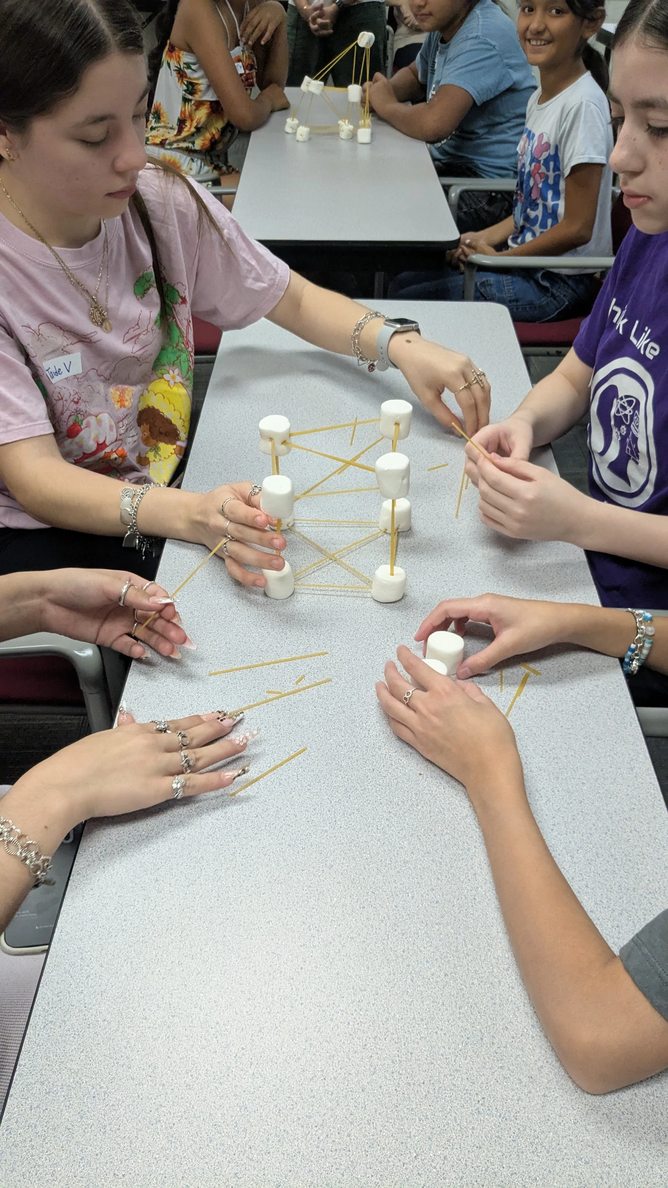 Spaghetti Marshmallow Tower 7/9