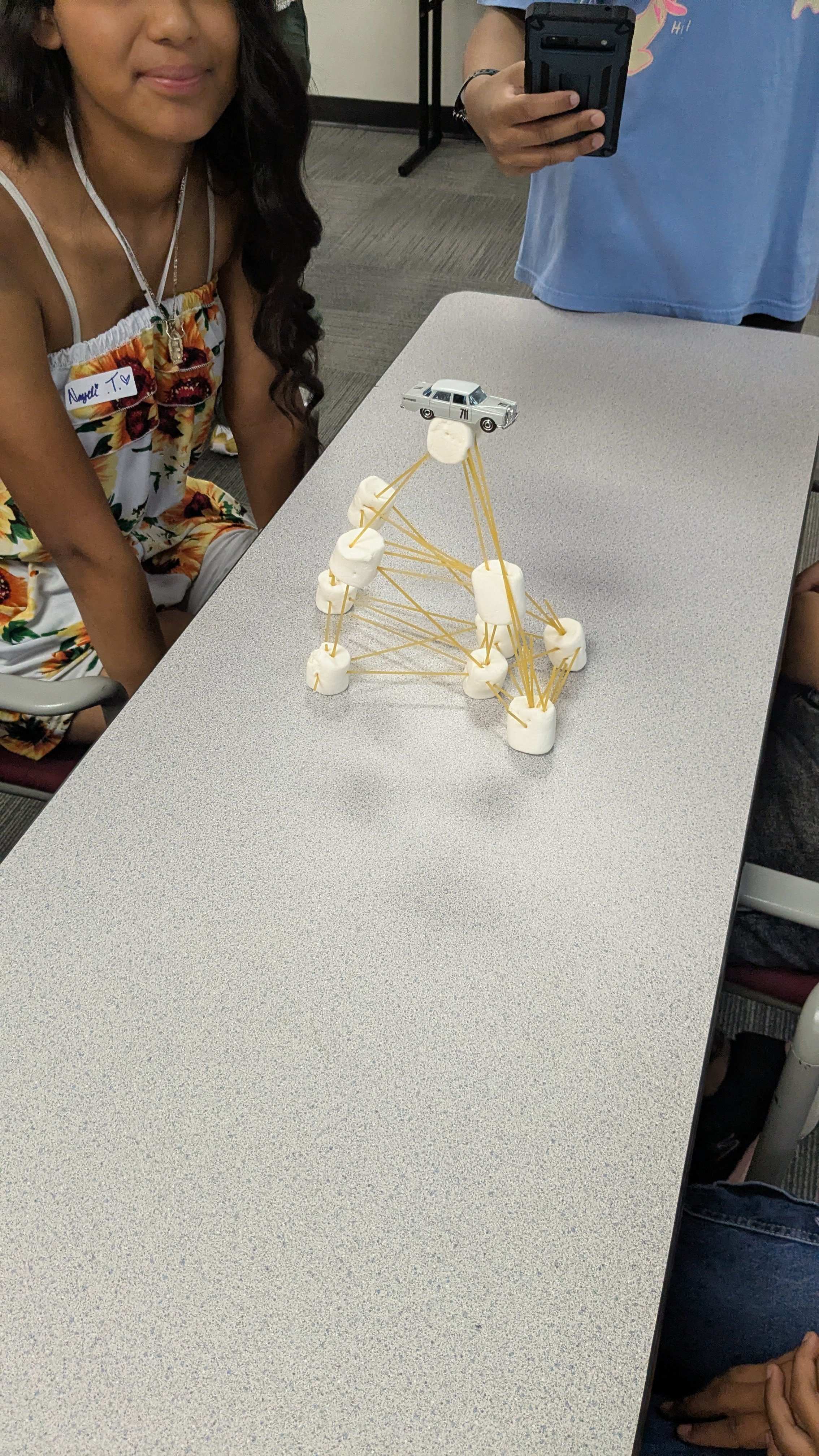 Spaghetti Marshmallow Tower 7/9