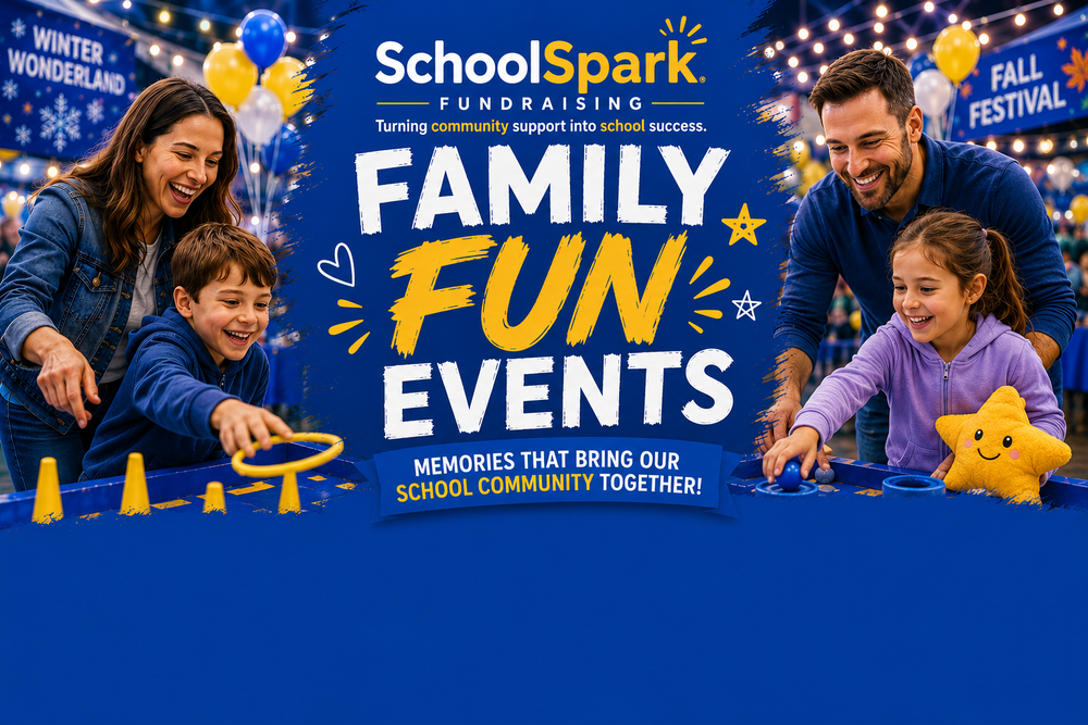 A family enjoying a SchoolSpark fundraising event