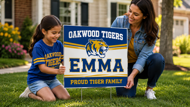 Personalized SchoolSpark spirit yard sign