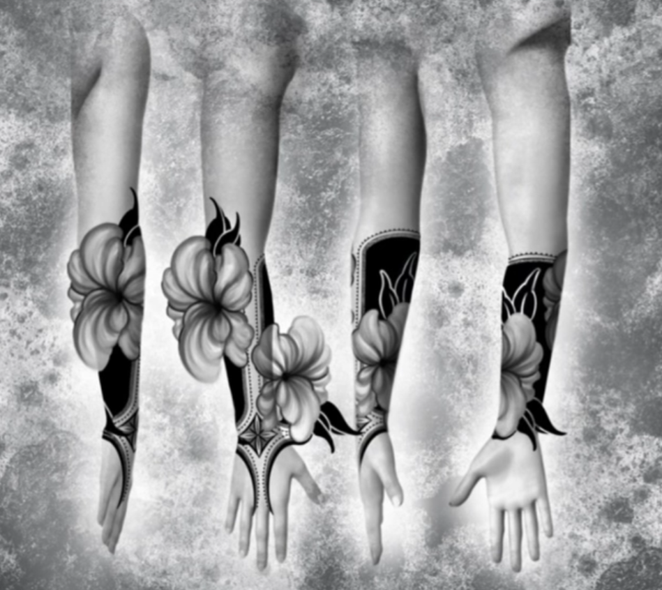 Floral Blackwork Half Sleeve Concept