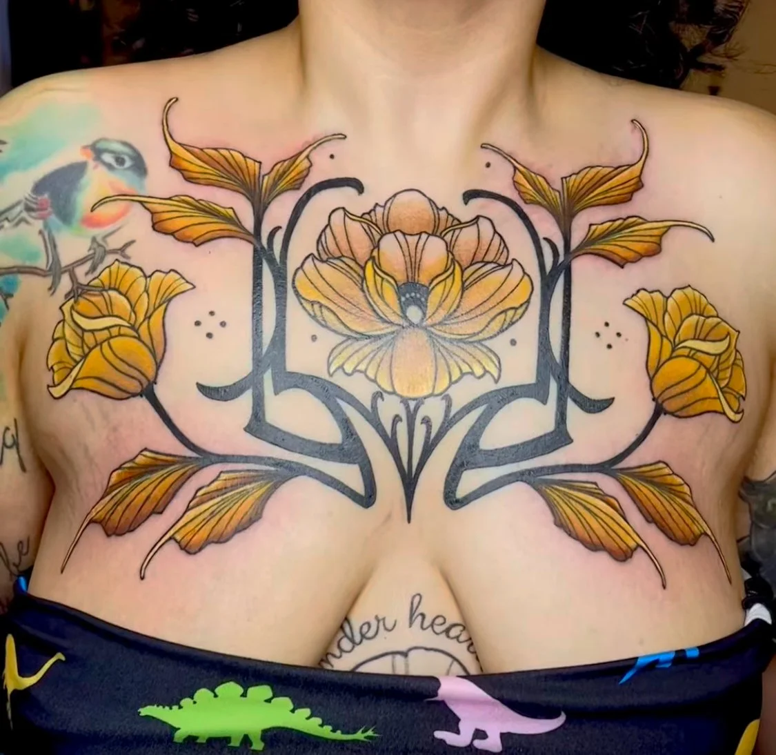 Golden Floral Chest Bloom