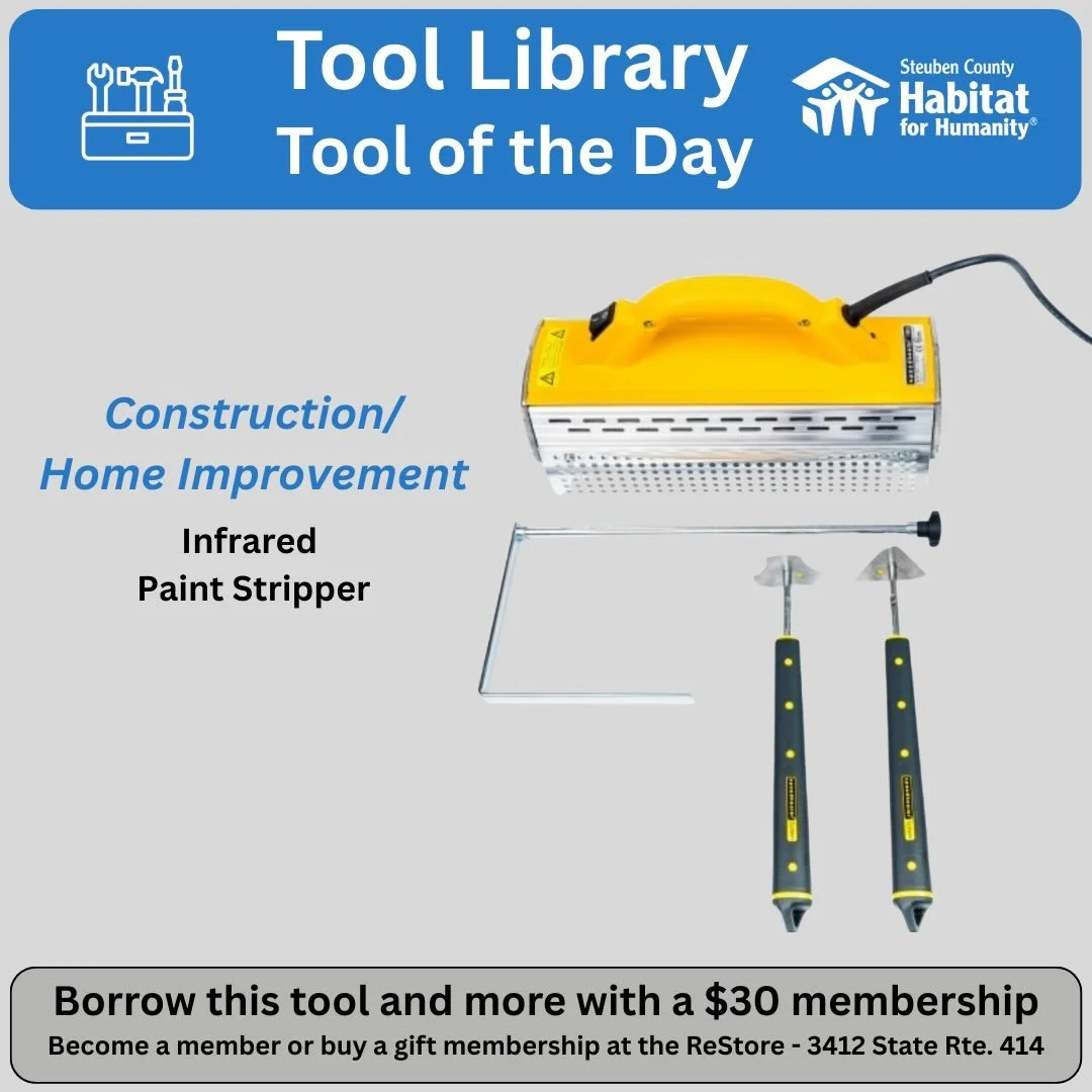 Live in a house with older painted woodwork that you want to return to its original state?  This hi-tech stripper can help get you there without any hazardous chemicals or intensive scrapping. You can borrow this and over 150 other tools with a $30 a