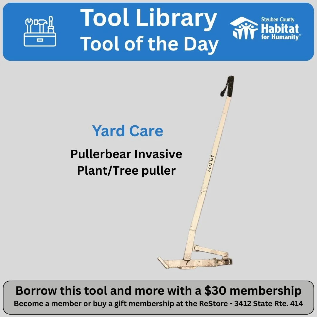 If you have problems with invasive trees or weeds, you are going to want to borrow the @pullerbeartreepuller . This handy tool allows you to easily pull plants up to 2&rdquo; in diameter out of the ground roots and all. Great for buckthorn, honeysuck