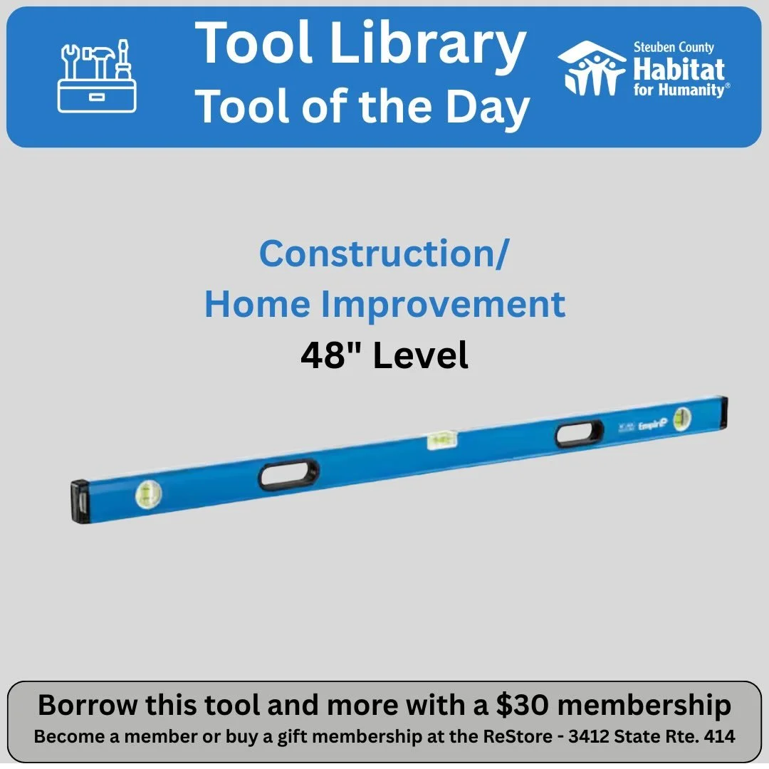 Is that on the straight and level? You can check when you borrow this professional level from the @sctoollibrary. @corningrestore @steubenhabitat @habitatchemung #toollibrary #toolshare