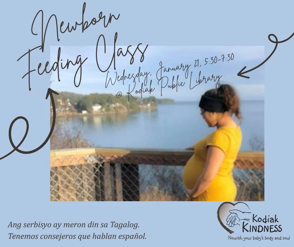 FREE newborn feeding class&mdash; Wednesday, January 21 👶

Register online at https://kodiakkindness.org/contact/ or by calling/texting (907)539-2660.

Taught by an International Board Certified Lactation Consultant, this FREE in-person, jam-packed,