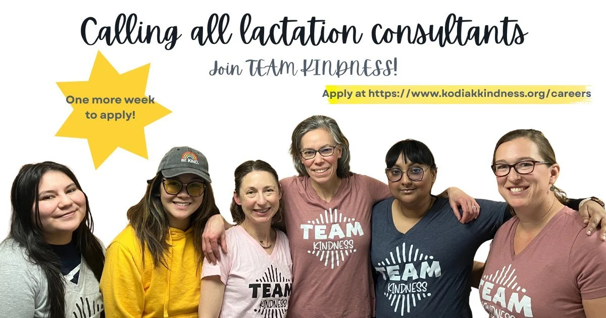 We are still accepting applications from qualified International Board Certified Lactation Consultants (IBCLCs) to provide occasional hospital lactation consults, support to KINDNESS families, and mentorship to peer counselors.

If you want to be par