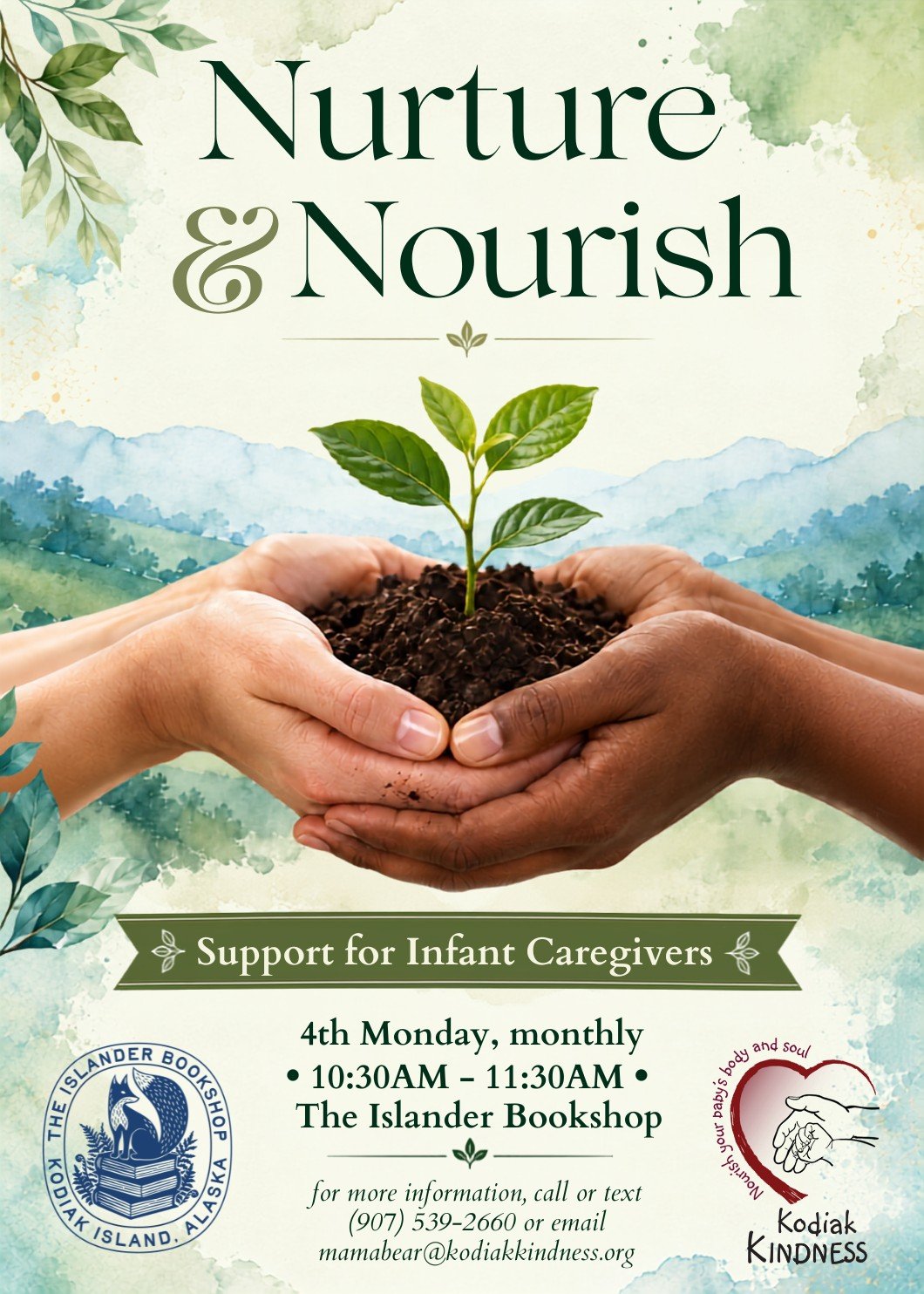 Monday, October 26, 10:30-11:30am

Are you a mom, dad, or other caregiver of an infant? Looking for a space where you can just BE?

Bring your little squish to the Islander Bookshop at the Kodiak Marketplace, have some free tea, and enjoy a little br