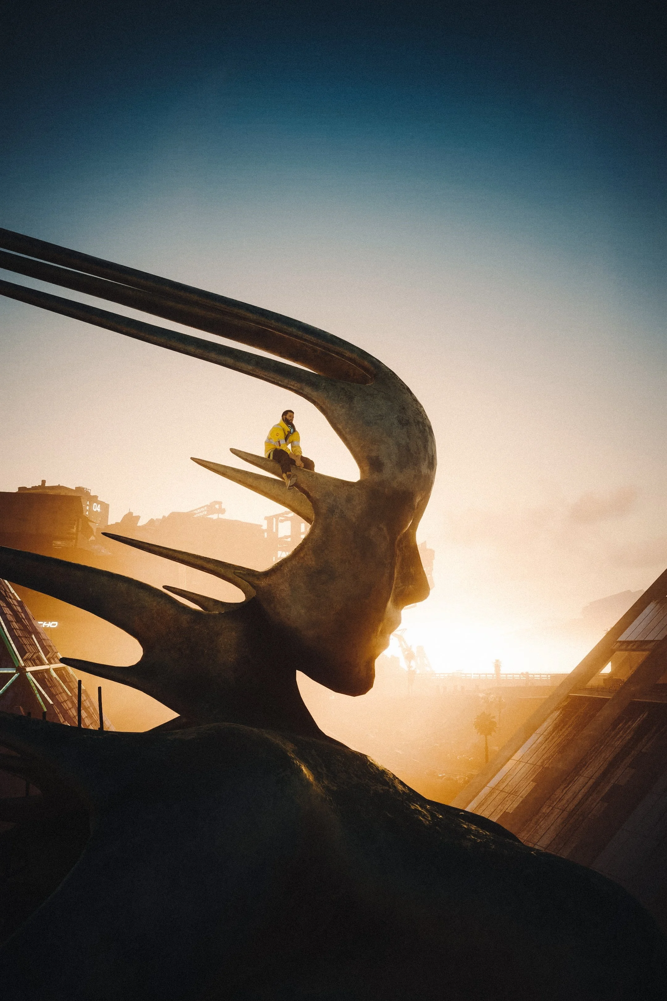  Night City is a place of crushed dreams, yet dreamers persist nonetheless. Even in darkness and despair, there is hope. As cliché as it sounds, a sunrise still stirs something deep within.  – David (@spideroftsushima)
