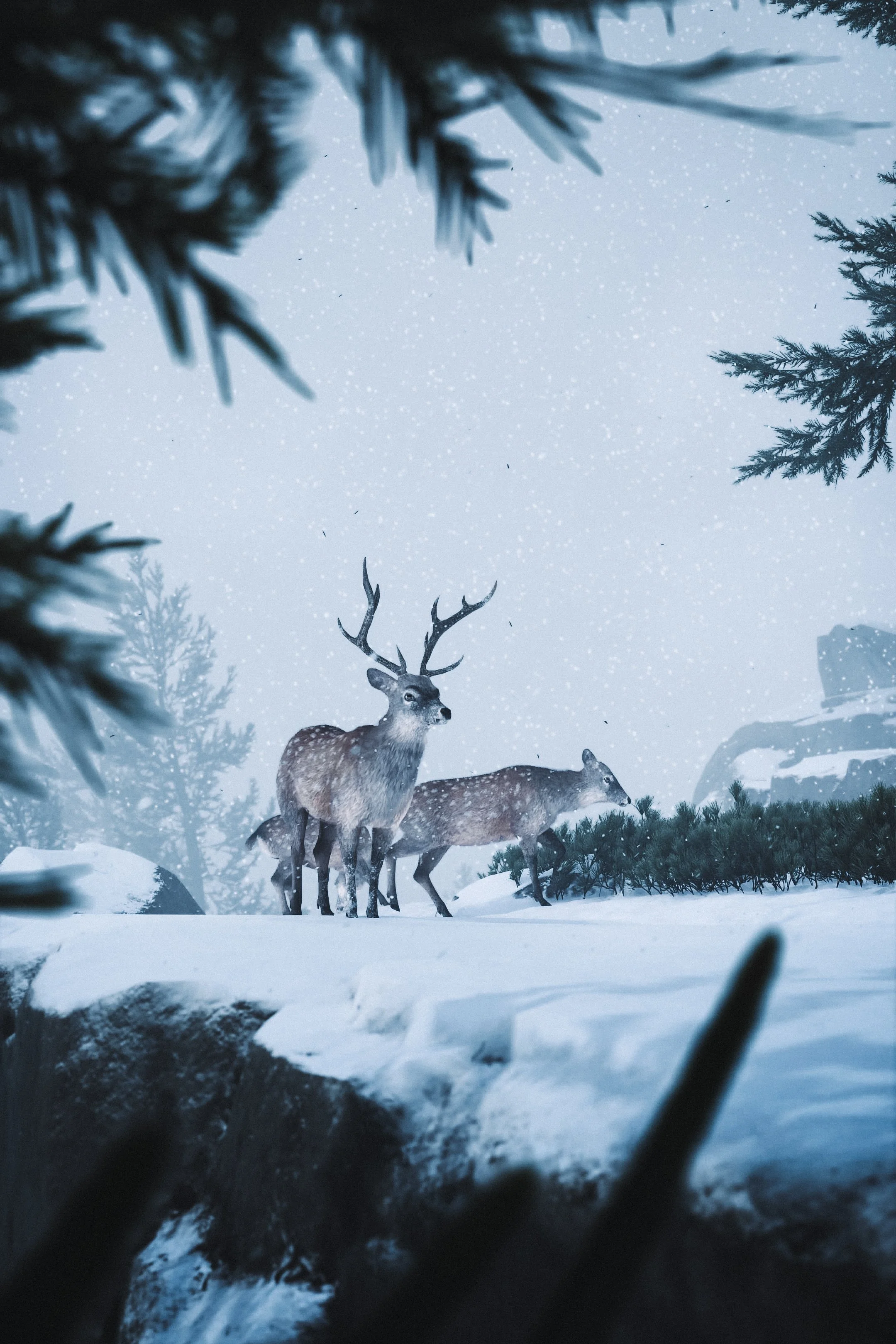 This photo had me feeling like a Nat Geo photographer more than ever before (and all from the comfort of my couch!) I used Yotei's photo mode "glitch" to get the camera close enough to the deer without Atsu's presence disturbing them. From there, it 