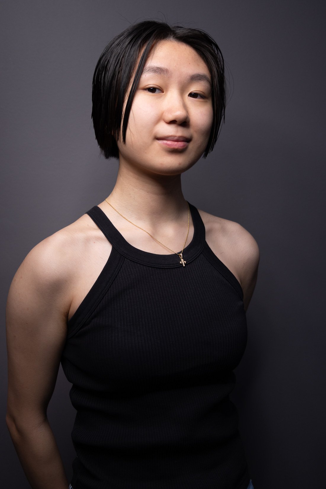 Short haircut on Asian woman's hair. Haircut with lots of layers and texture cut my Asian hair specialist