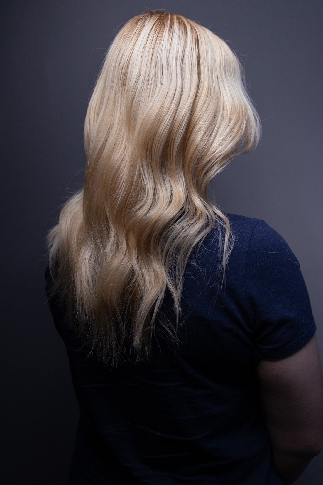 Long blonde hair color, College girl with long blonde hair. dimensional blonde 