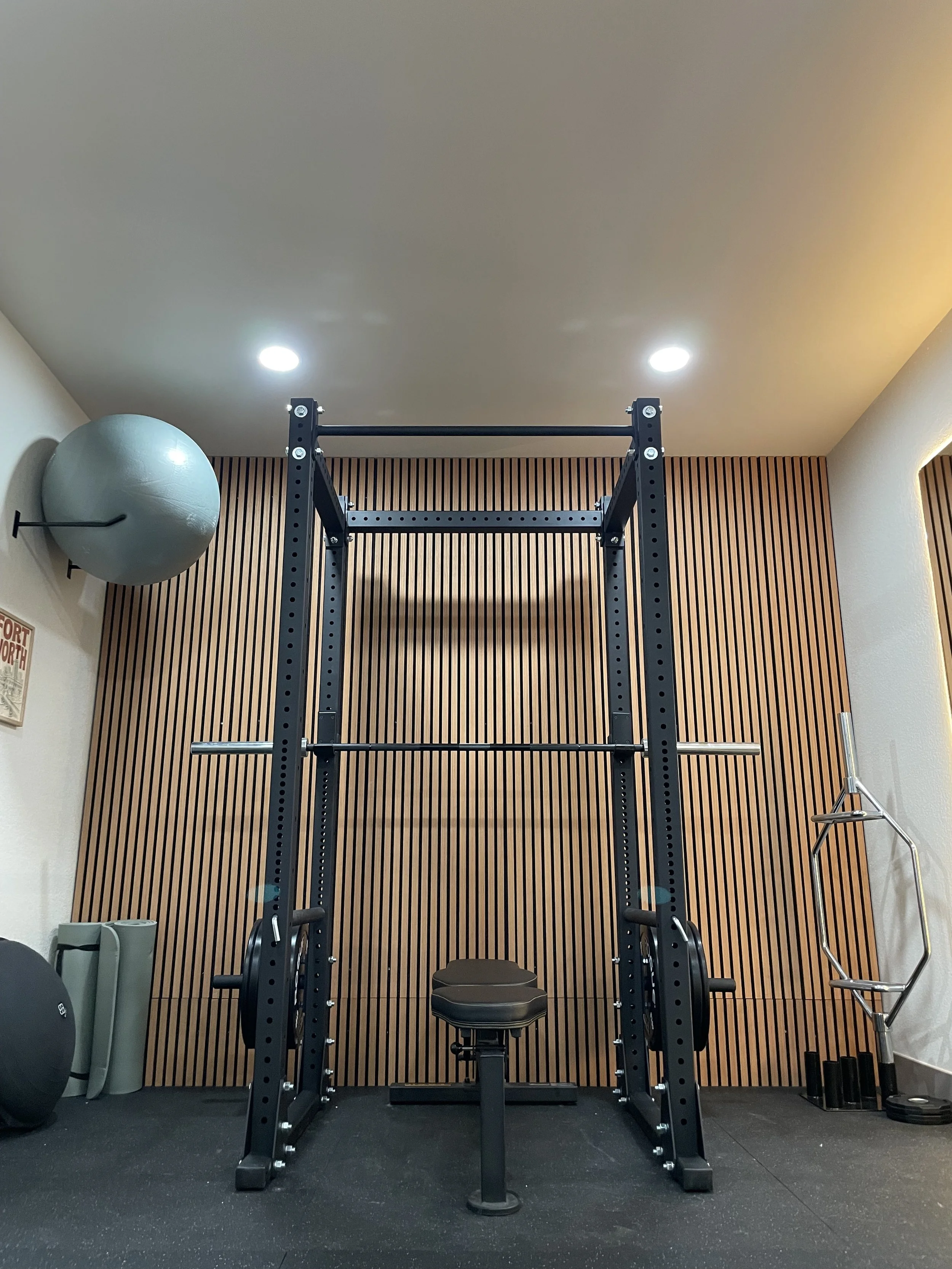 ROGUE SQUAT RACK WITH EXERCISE BALL